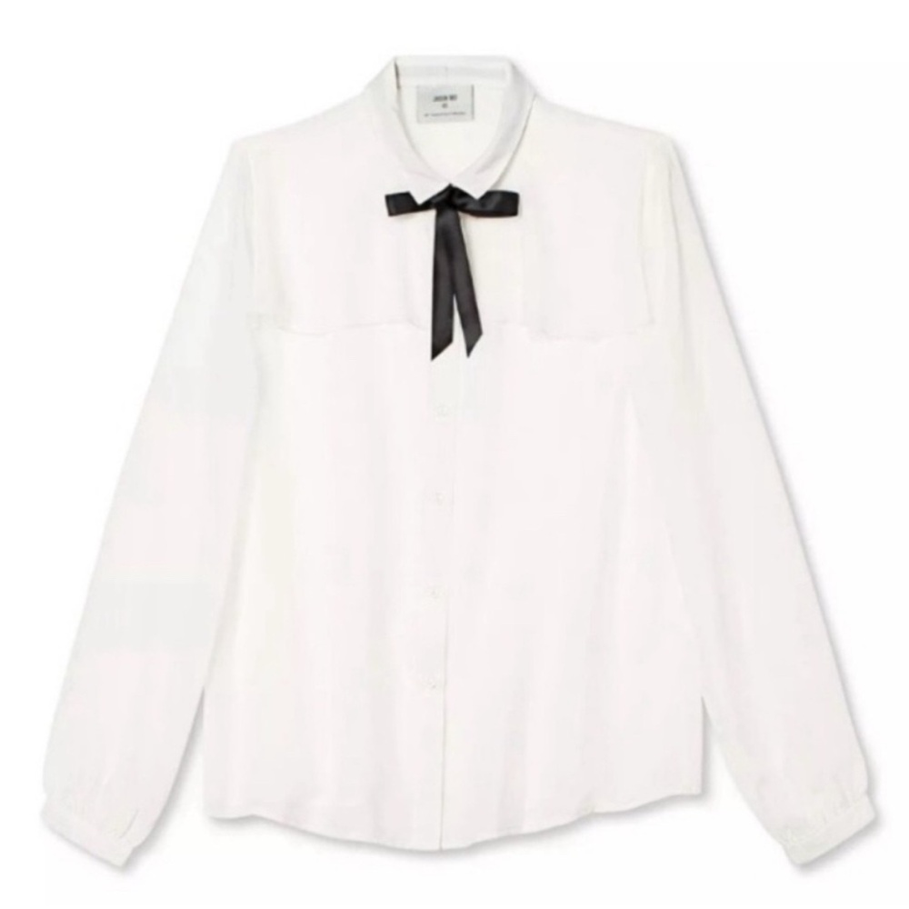 *RARE - NWT* Jason Wu for Target Sheer White Blouse with Black Tie Accent